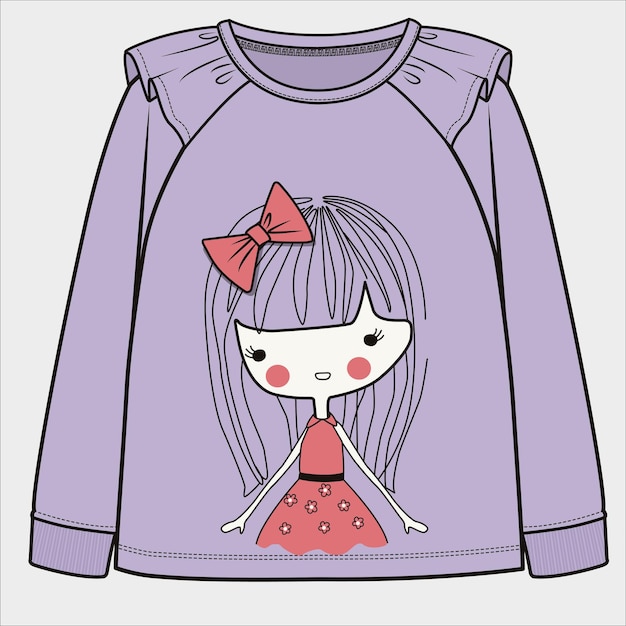 Camisetas de inverno e camisetas de inverno para crianças e adolescentes ilustração vetorial