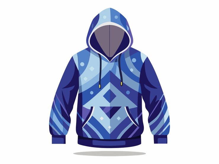 Vetor camisola realista com capuz com ilustração vetorial isolada de padrão