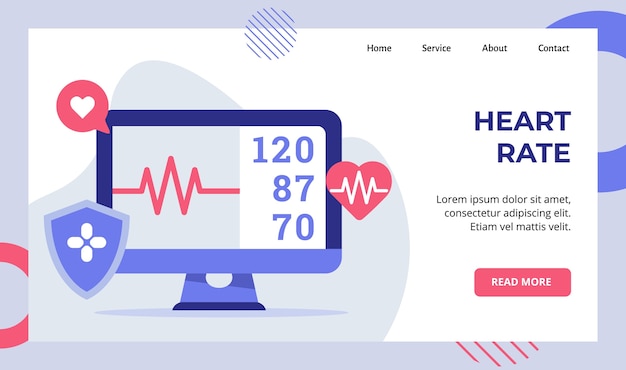 Vetor campanha de eletrocardiograma de monitor de batimento cardíaco