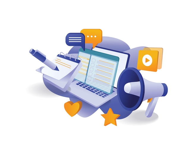 Campanha de informações na web de marketing digital