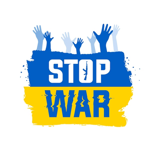 Vetor campanha stop war logo