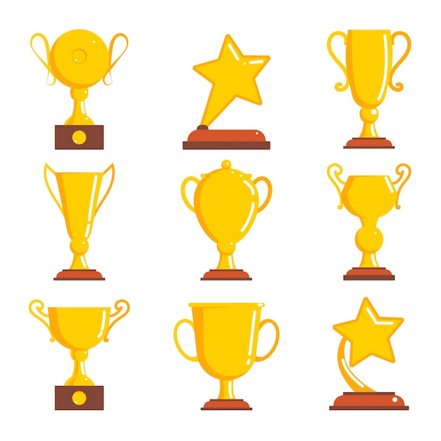 Campeão premia ganhador ícones. Ilustração do vetor.