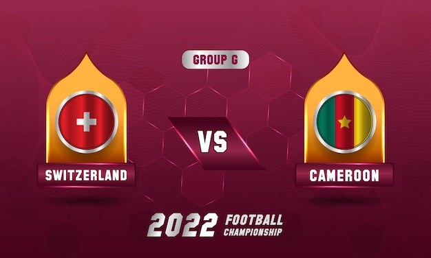 Vetor campeonato de futebol do catar 2022 suíça x camarões