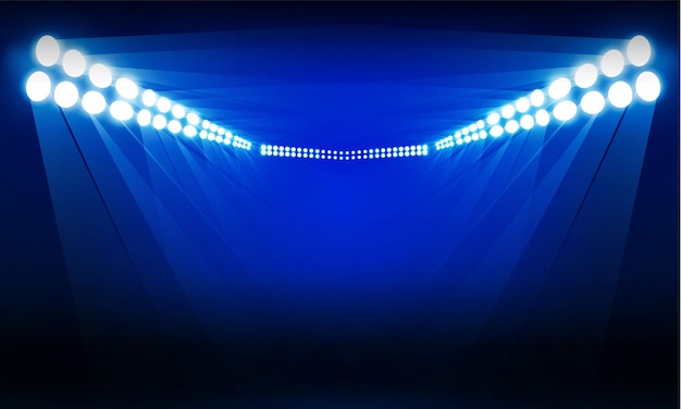 Vetor campo de arena de futebol com luzes brilhantes do estádio vs letras para esportes e design vetorial de competição de luta