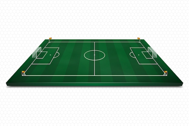 Campo de futebol de layout com marcação.