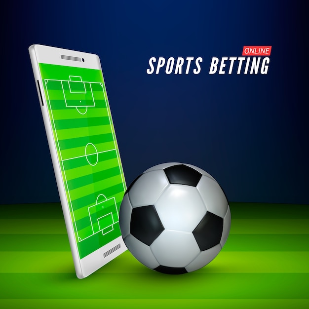 Vetores de Futebol Móvel Jogo De Apostas Desportivas Online Jogo De Futebol  Online Com Aplicativo Móvel Ao Vivo Campo De Futebol Na Tela Do Smartphone  E Na Bola Venda De Bilhetes Online