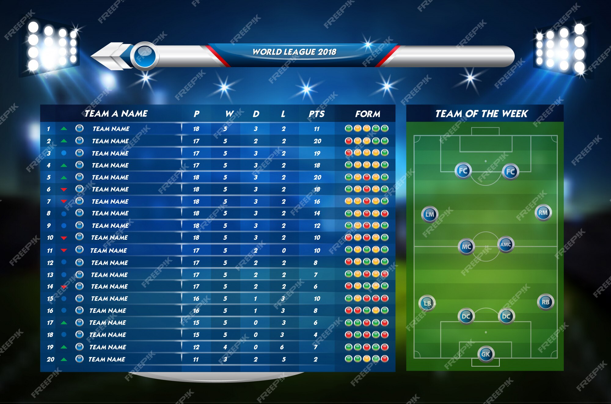 Vetores de Campo De Jogo De Futebol Ou Futebol Com Elementos Infográfico E  Bola 3d Jogo De Esporte Futebol Estádio Spotlight E Placar Fundo Ilustração  Vetorial e mais imagens de Aplicação móvel 