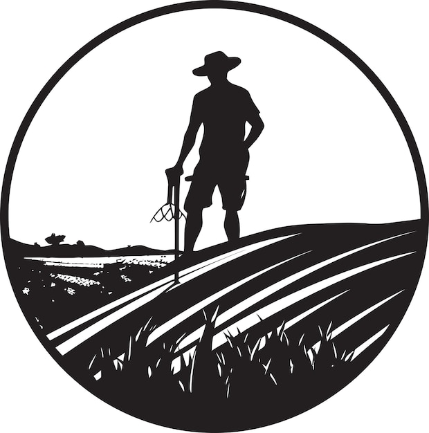 Campos de prosperidade agricultura logo vector gráfico colheita horizonte agricultura logo design ícone