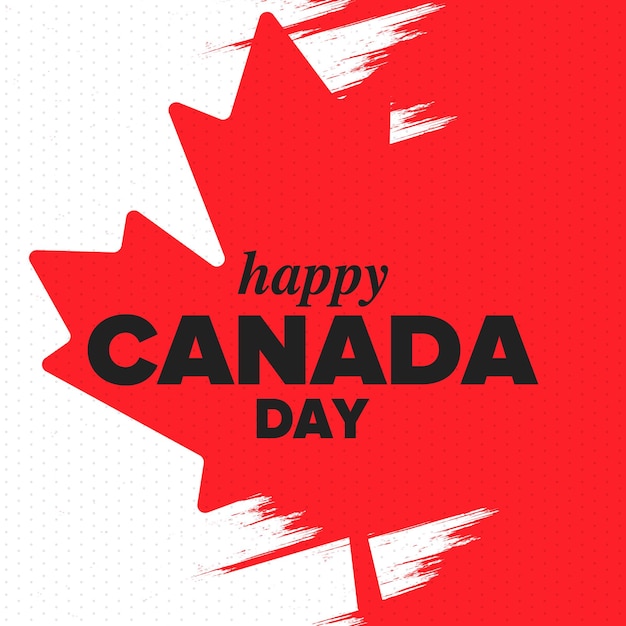 Canadá dia bandeira canadense maple leaf feliz feriado nacional vetor cartaz arte ilustração
