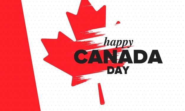 Canadá dia bandeira canadense maple leaf feliz feriado nacional vetor cartaz arte ilustração
