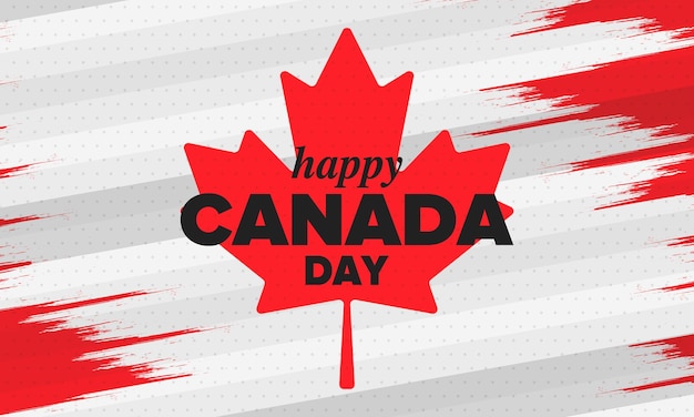 Canadá dia bandeira canadense maple leaf feliz feriado nacional vetor cartaz arte ilustração