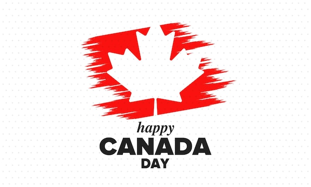 Canadá dia bandeira canadense maple leaf feliz feriado nacional vetor cartaz arte ilustração