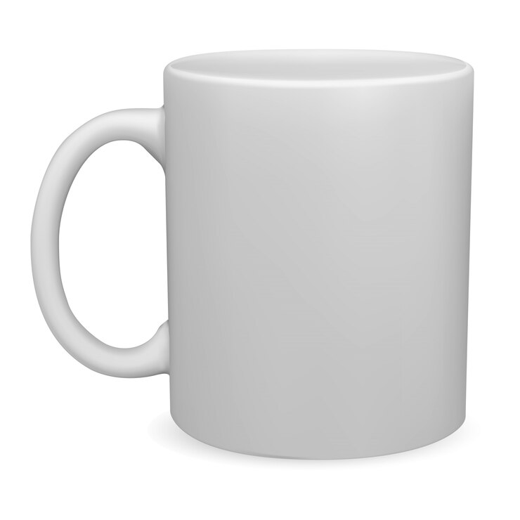 Vetor caneca branca. copo de café isolado em branco