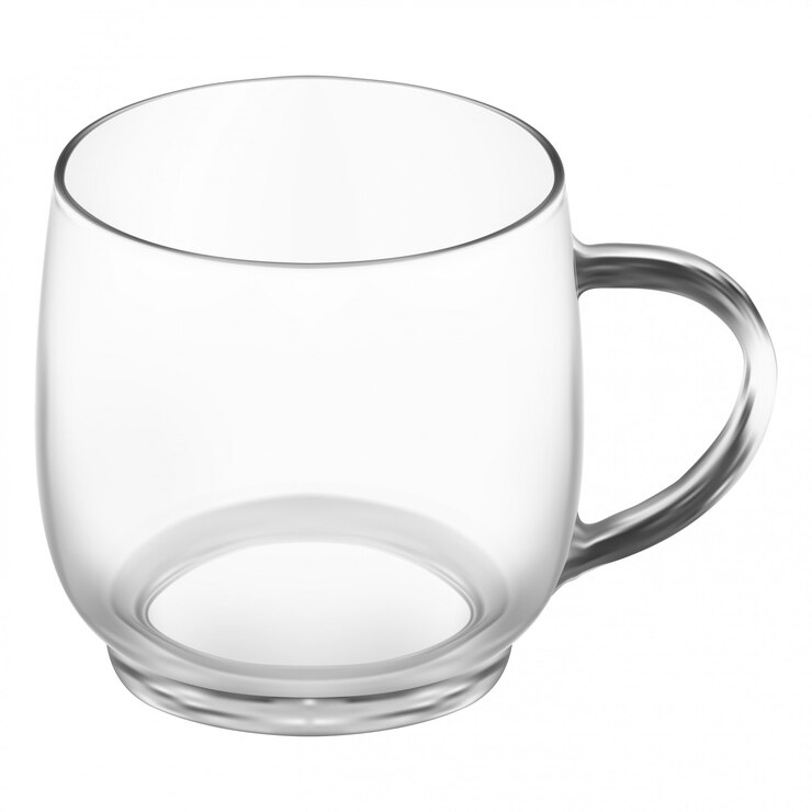 Vetor caneca transparente realista