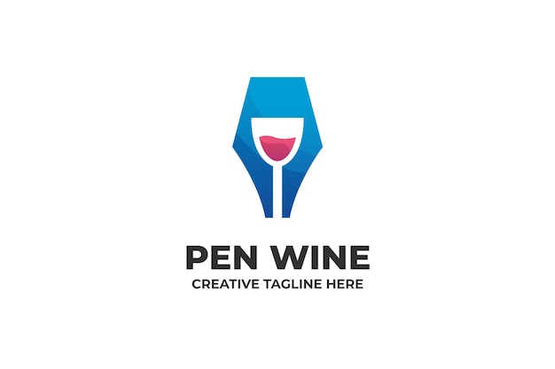Caneta e logotipo da empresa de vinhos