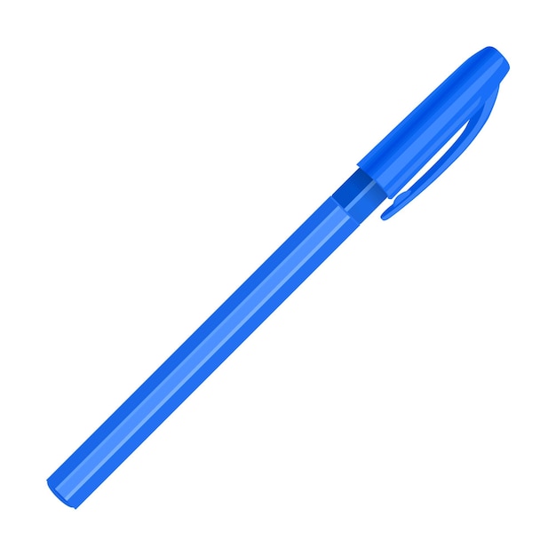 Vetor caneta esferográfica em estilo realista isolado na ilustração vetorial de fundo branco