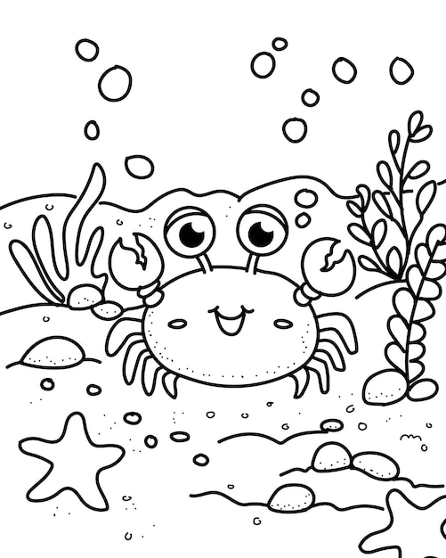 Cangrejo engraçado para livro de colorir