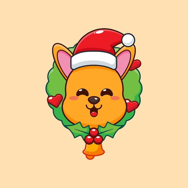 Canguru bonito no dia de Natal ilustração vetorial de desenho animado