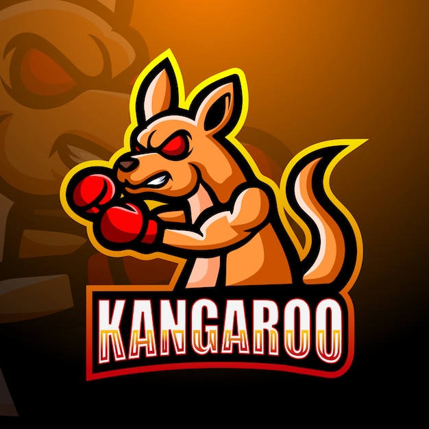 Canguru boxer mascote esport design de logotipo