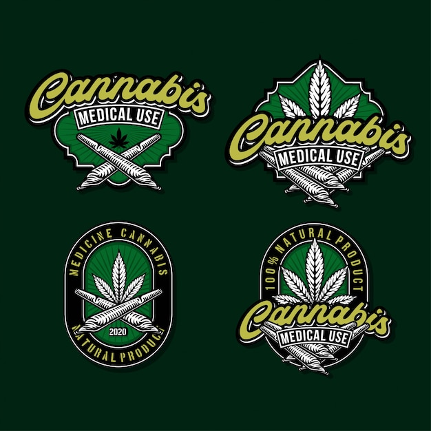 Vetor cannabis logos collection