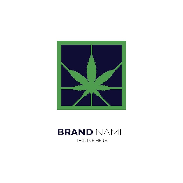 Cannabis maconha cbd cânhamo cubo logotipo e símbolo para marca ou empresa