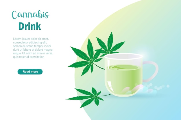 Cannabis maconha chá de bebida de ervas Medicina alternativa suplementar para a saúde das pessoas e relaxar