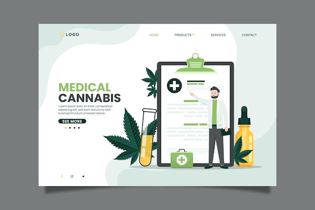 Vetor cannabis medicinal - página de destino