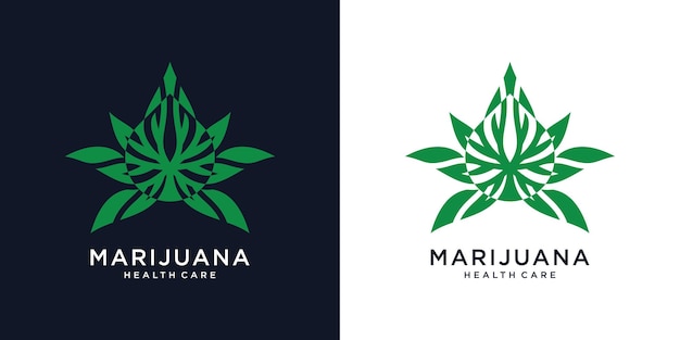 Vetor cannabis saúde gota de óleo de oliva inspiração de design de logotipo