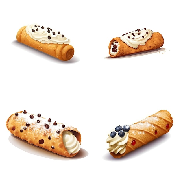 Cannoli de vetor mínimo em fundo branco