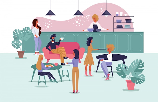 Cantina do escritório para trabalhadores, Freelancers Cartum