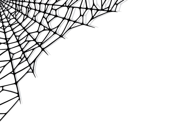 Vetor canto de teia de aranha em fundo branco ilustração em vetor de teia de aranha assustadora de halloween