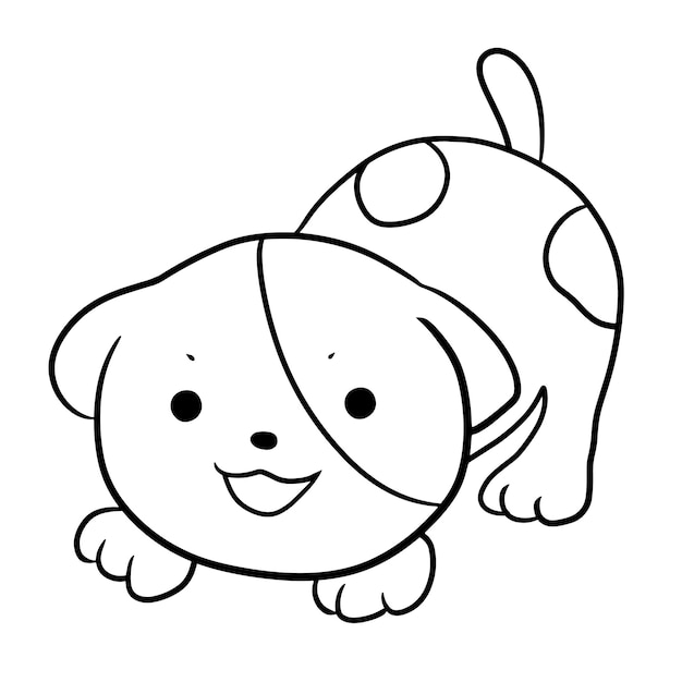 desenho de cachorro desenho animado kawaii anime bonito para colorir  10504727 Vetor no Vecteezy