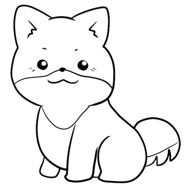 Desenho De Cachorro Shiba Animal Animado Doodle Kawaii Anime Página Para  Colorir Ilustração Fofa Desenhando Personagem