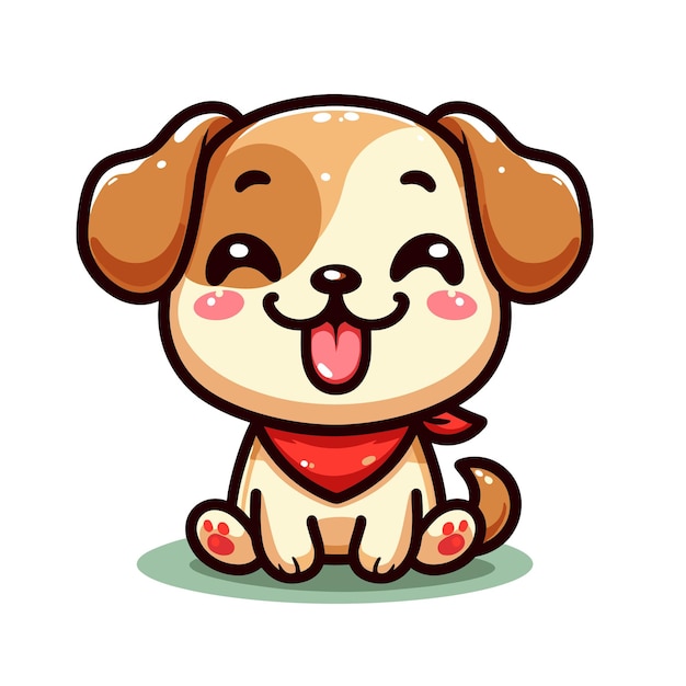 cão bonito desenho animado de valentine vetor em fundo branco