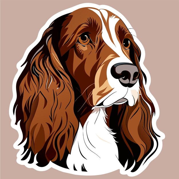 Cão bonito mão desenhada desenho animado adesivo ícone conceito ilustração isolada