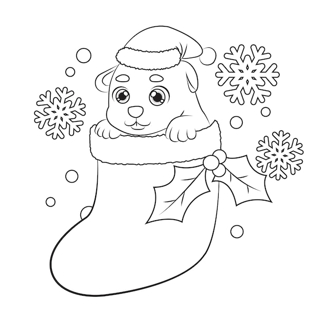 Desenho de personagens fofos de animais de Natal para colorir