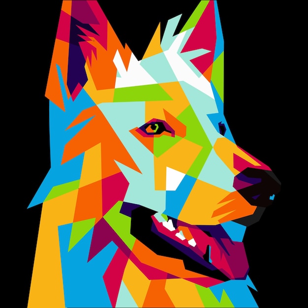 Cão bonito no arquivo eps de estilo de arte wpap