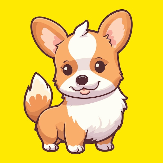 Cão bonito sorrindo ilustração do ícone dos desenhos animados