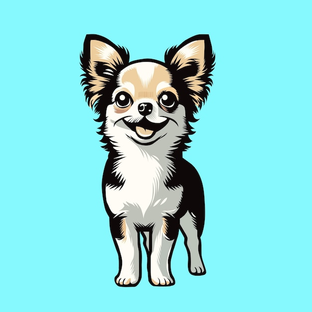 Cão chihuahua bonito está de pé ilustração vetorial