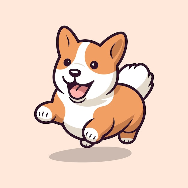 cão corgi bonito montando skate ilustração vetorial de esporte de verão