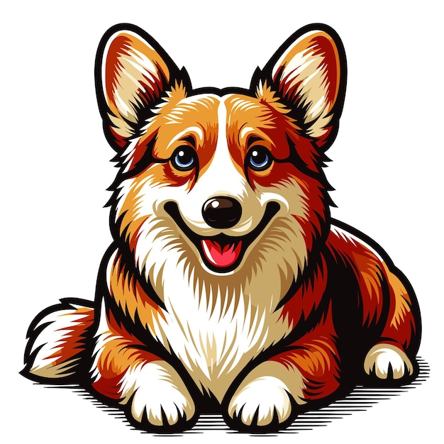 Vetor cão corgi galês