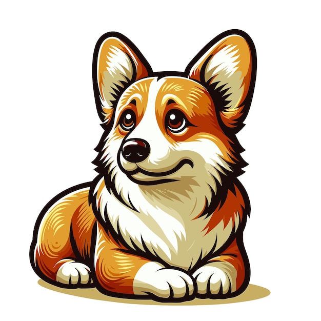 Vetor cão corgi galês