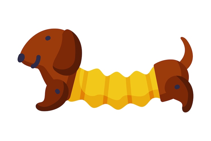 Vetor cão dachshund baby toy cute objeto para crianças desenvolvimento e entretenimento ilustração vetorial de desenho animado em fundo branco