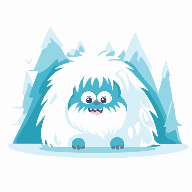 Vetor cão de desenho animado bonito em paisagem de inverno ilustração vetorial de cão engraçado