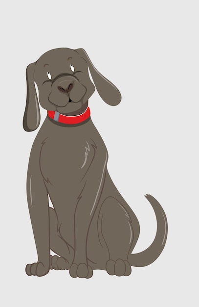 Cão de desenho animado castanho adorável