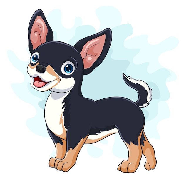 Vetor cão de desenho animado chihuahua isolado em fundo branco