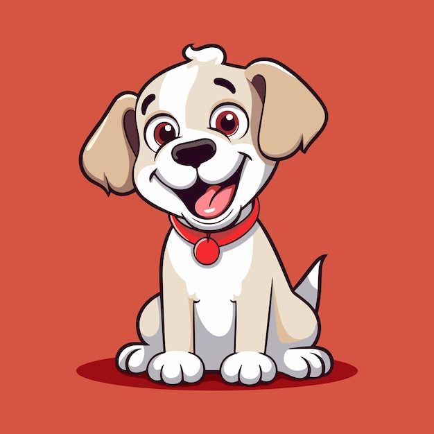 Vetor cão de desenho animado vetor adorável labrador puppy ilustração um personagem canino marrom engraçado