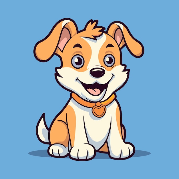 Vetor cão de desenho animado vetor adorável labrador puppy ilustração um personagem canino marrom engraçado