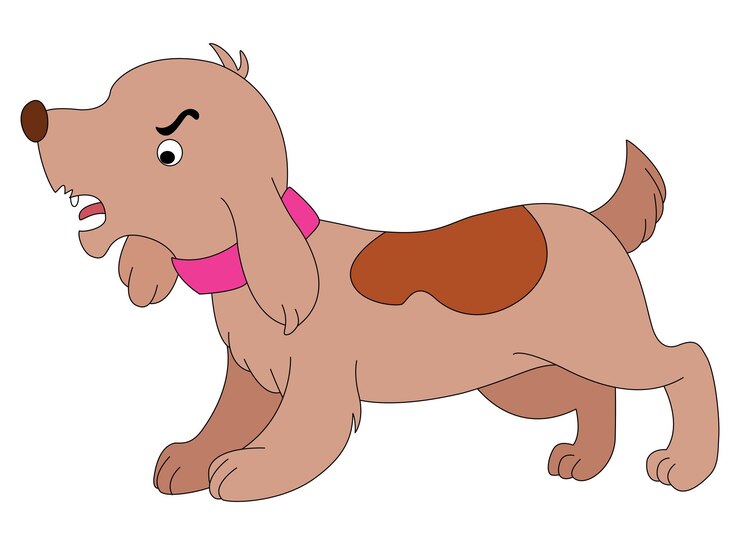 Vetor cão de desenho animado zangado