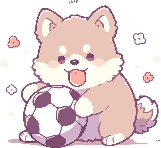 Vetor cão de futebol